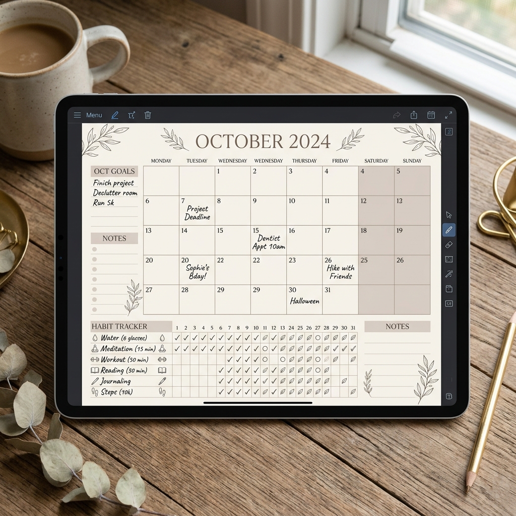 Monthly planner view