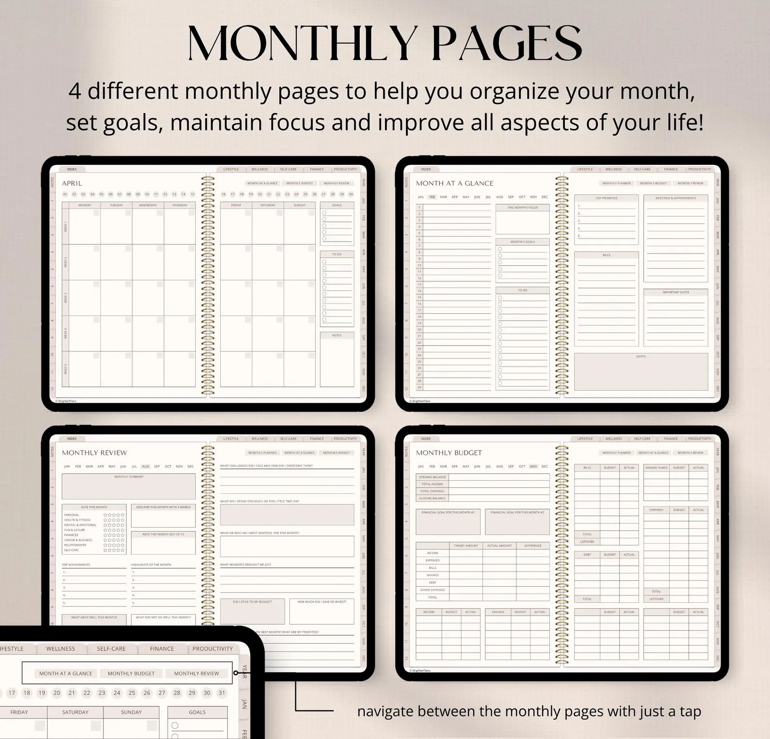 Daily planner pages